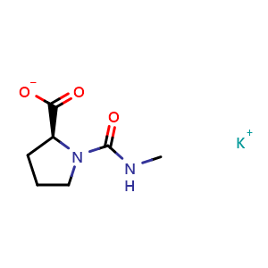 Chemical structure of potassium (methylcarbamoyl)-L-prolinate , CAS 1423040-84-9, AChemBlock Q59206