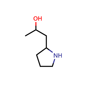 Chemical structure of 1-(pyrrolidin-2-yl)propan-2-ol , CAS 45715-51-3, AChemBlock Q59227