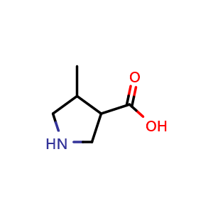 Chemical structure of 4-methylpyrrolidine-3-carboxylic acid , CAS 885952-85-2, AChemBlock Q59247