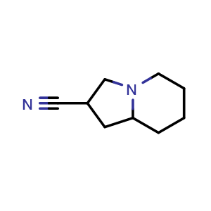 Chemical structure of octahydroindolizine-2-carbonitrile , CAS 1315366-29-0, AChemBlock Q59249