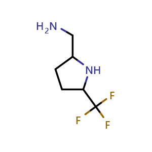 Chemical structure of (5-(trifluoromethyl)pyrrolidin-2-yl)methanamine , CAS 1354954-36-1, AChemBlock Q59252