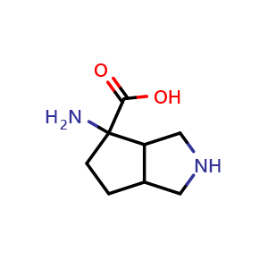 Chemical structure of 4-aminooctahydrocyclopenta[c]pyrrole-4-carboxylic acid , CAS 1334146-42-7, AChemBlock Q59258