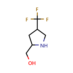 Chemical structure of (4-(trifluoromethyl)pyrrolidin-2-yl)methanol , CAS 1427380-22-0, AChemBlock Q59285