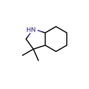 Chemical structure of 3,3-dimethyloctahydro-1H-indole , CAS 1427379-88-1, AChemBlock Q59297