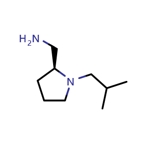 Chemical structure of (S)-(1-isobutylpyrrolidin-2-yl)methanamine , CAS 166374-38-5, AChemBlock Q59325