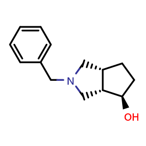 Chemical structure of (3aS,4R,6aR)-2-benzyloctahydrocyclopenta[c]pyrrol-4-ol , CAS 1807882-35-4, AChemBlock Q59326