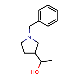 Chemical structure of 1-(1-benzylpyrrolidin-3-yl)ethan-1-ol , CAS 177941-43-4, AChemBlock Q59349