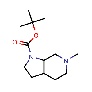 Chemical structure of tert-butyl 6-methyloctahydro-1H-pyrrolo[2,3-c]pyridine-1-carboxylate , CAS 1443980-54-8, AChemBlock Q59353