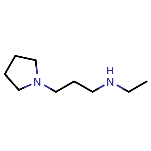 Chemical structure of N-ethyl-3-(pyrrolidin-1-yl)propan-1-amine , CAS 100708-28-9, AChemBlock Q59358