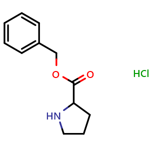 Chemical structure of benzyl prolinate hydrochloride , CAS 80089-24-3, AChemBlock Q59360