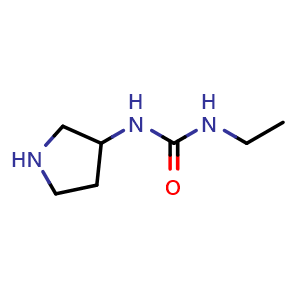 Chemical structure of 1-ethyl-3-(pyrrolidin-3-yl)urea , CAS 473734-74-6, AChemBlock Q59389