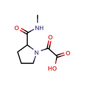Chemical structure of 2-(2-(methylcarbamoyl)pyrrolidin-1-yl)-2-oxoacetic acid , CAS 1248434-10-7, AChemBlock Q59435