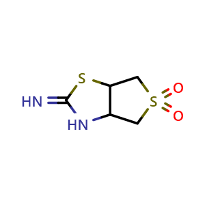 Chemical structure of 2-iminohexahydrothieno[3,4-d]thiazole 5,5-dioxide , CAS 300716-76-1, AChemBlock Q59454