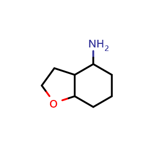 Chemical structure of octahydrobenzofuran-4-amine , CAS 1394040-97-1, AChemBlock Q59461