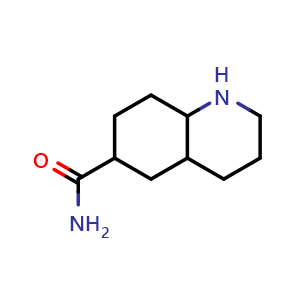 Chemical structure of decahydroquinoline-6-carboxamide , CAS 1052559-55-3, AChemBlock Q59497