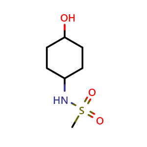 Chemical structure of N-(4-hydroxycyclohexyl)methanesulfonamide , CAS 1157109-50-6, AChemBlock Q59521