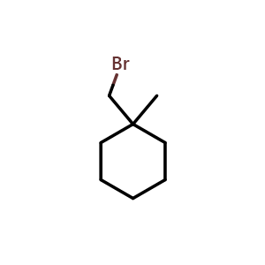Chemical structure of 1-(bromomethyl)-1-methylcyclohexane , CAS 408307-48-2, AChemBlock Q59533