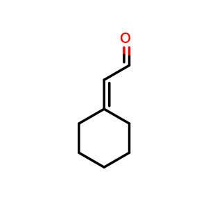 Chemical structure of 2-cyclohexylideneacetaldehyde , CAS 1713-63-9, AChemBlock Q59548