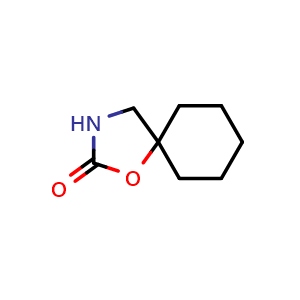 Chemical structure of 1-Oxa-3-azaspiro[4.5]decan-2-one , CAS 24247-68-5, AChemBlock Q59561