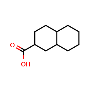 Chemical structure of decahydronaphthalene-2-carboxylic acid , CAS 13032-41-2, AChemBlock Q59577