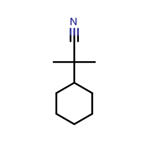 Chemical structure of 2-cyclohexyl-2-methylpropanenitrile , CAS 41781-05-9, AChemBlock Q59605