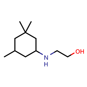 Chemical structure of 2-((3,3,5-trimethylcyclohexyl)amino)ethan-1-ol , CAS 53443-98-4, AChemBlock Q59618