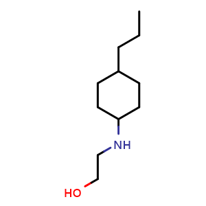 Chemical structure of 2-((4-Propylcyclohexyl)amino)ethan-1-ol , CAS 1040312-94-4, AChemBlock Q59622