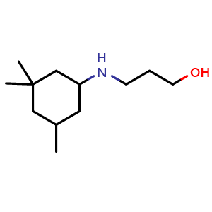 Chemical structure of 3-((3,3,5-trimethylcyclohexyl)amino)propan-1-ol , CAS 53444-00-1, AChemBlock Q59623