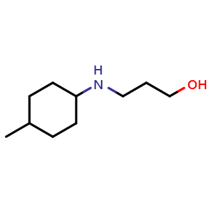 Chemical structure of 3-((4-methylcyclohexyl)amino)propan-1-ol , CAS 1042611-38-0, AChemBlock Q59624