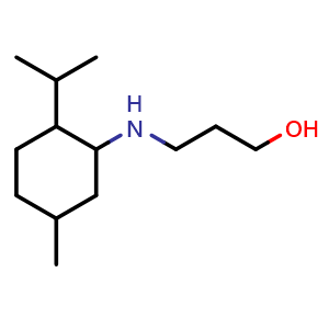 Chemical structure of 3-((2-isopropyl-5-methylcyclohexyl)amino)propan-1-ol , CAS 1218592-41-6, AChemBlock Q59632