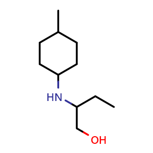 Chemical structure of 2-((4-methylcyclohexyl)amino)butan-1-ol , CAS 1152687-93-8, AChemBlock Q59634