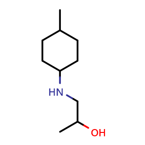Chemical structure of 1-((4-methylcyclohexyl)amino)propan-2-ol , CAS 854667-16-6, AChemBlock Q59645