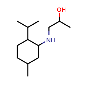 Chemical structure of 1-((2-isopropyl-5-methylcyclohexyl)amino)propan-2-ol , CAS 131374-05-5, AChemBlock Q59651