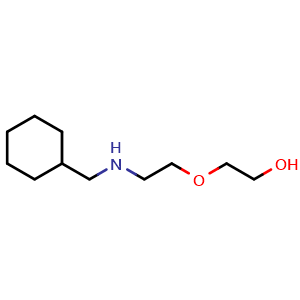 Chemical structure of 2-(2-((cyclohexylmethyl)amino)ethoxy)ethan-1-ol , CAS 932278-84-7, AChemBlock Q59657