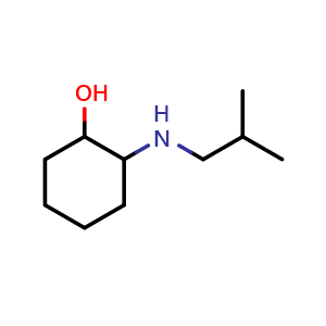 Chemical structure of 2-(isobutylamino)cyclohexan-1-ol , CAS 1035812-73-7, AChemBlock Q59669