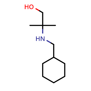 Chemical structure of 2-((cyclohexylmethyl)amino)-2-methylpropan-1-ol , CAS 932278-98-3, AChemBlock Q59677