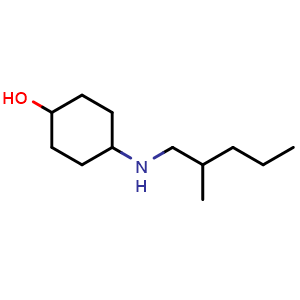 Chemical structure of 4-((2-methylpentyl)amino)cyclohexan-1-ol , CAS 1152915-60-0, AChemBlock Q59698