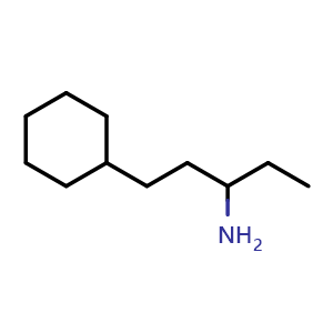 Chemical structure of 1-cyclohexylpentan-3-amine , CAS 1099598-74-9, AChemBlock Q59705