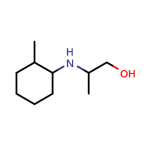 Chemical structure of 2-((2-methylcyclohexyl)amino)propan-1-ol , CAS 1218727-44-6, AChemBlock Q59715