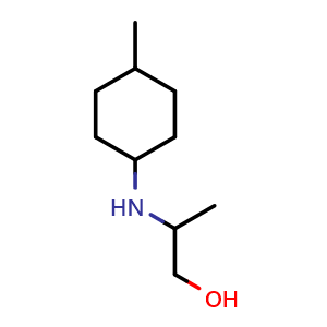 Chemical structure of 2-((4-methylcyclohexyl)amino)propan-1-ol , CAS 1154899-95-2, AChemBlock Q59718