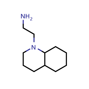 Chemical structure of 2-(octahydroquinolin-1(2H)-yl)ethan-1-amine , CAS 1056646-62-8, AChemBlock Q59721