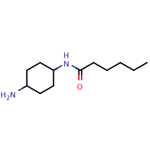 Chemical structure of N-(4-aminocyclohexyl)hexanamide , CAS 1154620-08-2, AChemBlock Q59726