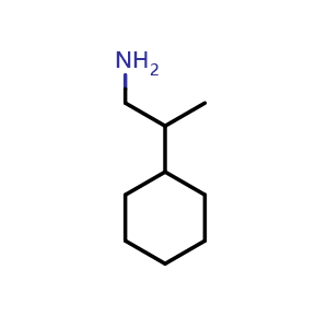 Chemical structure of 2-cyclohexylpropan-1-amine , CAS 103254-49-5, AChemBlock Q59743