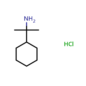 Chemical structure of 2-cyclohexylpropan-2-amine hydrochloride , CAS 90726-02-6, AChemBlock Q59748