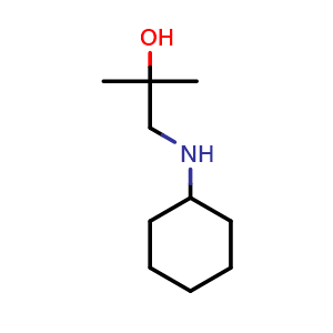 Chemical structure of 1-(Cyclohexylamino)-2-methylpropan-2-ol , CAS 7527-65-3, AChemBlock Q59752