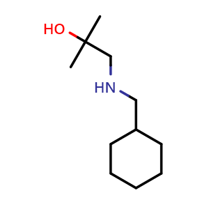 Chemical structure of 1-((cyclohexylmethyl)amino)-2-methylpropan-2-ol , CAS 160446-30-0, AChemBlock Q59756