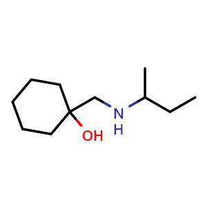 Chemical structure of 1-((sec-Butylamino)methyl)cyclohexan-1-ol , CAS 1183999-68-9, AChemBlock Q59757