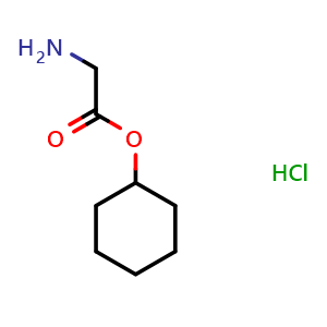 Chemical structure of cyclohexyl glycinate hydrochloride , CAS 114703-79-6, AChemBlock Q59780
