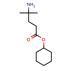 Chemical structure of cyclohexyl 4-amino-4-methylpentanoate , CAS 1250230-31-9, AChemBlock Q59798