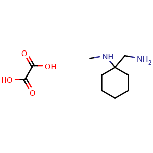 Chemical structure of 1-(aminomethyl)-N-methylcyclohexan-1-amine oxalate , CAS 1394042-24-0, AChemBlock Q59800
